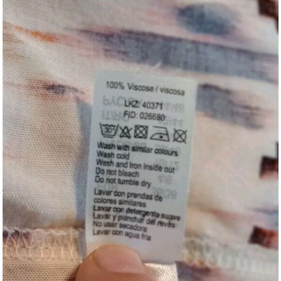 Lascana Dress Off Shoulder Cream RedOrange Blue Flowy Mini Coquette 4/6 - Picture 12 of 12